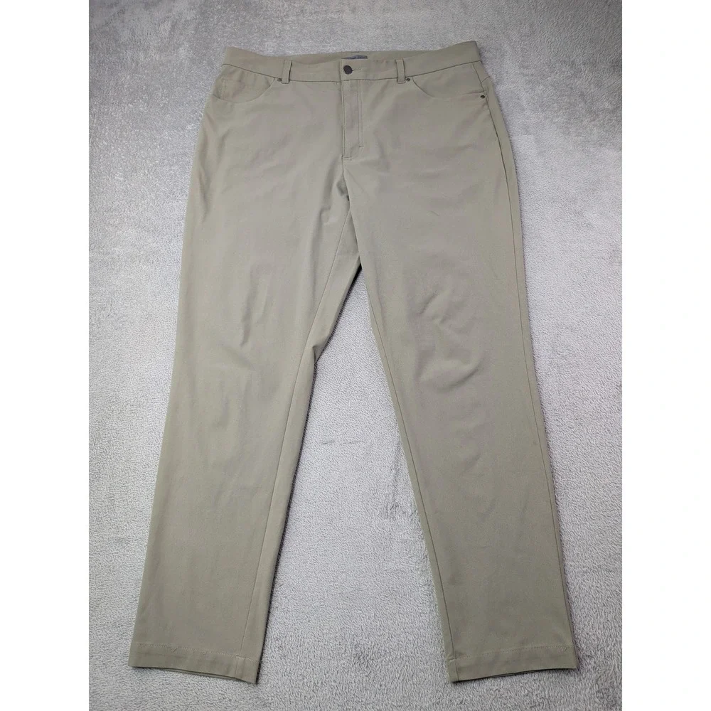 VRST Slim Fit Chino Pants Mens Size 38x32 Khaki Stretch Casual Dress Work